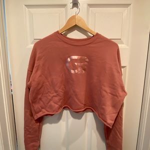 Cyclebar rose gold crop top sweater